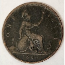 GREAT BRITAIN UK 1868 . ONE 1 PENNY . VARIETY . DOTS IN DATE